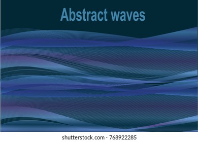 Abstract symbol with waves, vector abstract background