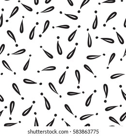 Abstract symbol white ornament.  Exclamation mark seamless pattern. Sign background
