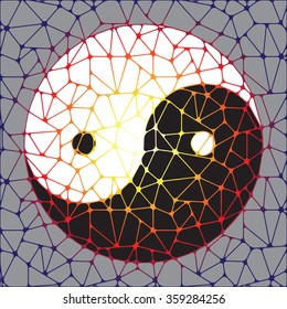 Abstract symbol of yin yang. Vector illustration.