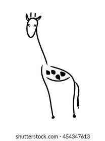 Abstract symbolic giraffe pattern of black lines on white background, vector illustration