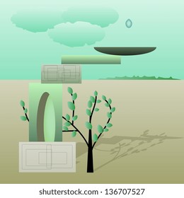 Abstract symbolic illustration