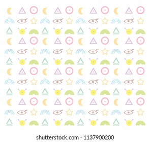 The abstract symbols alien code illustration vector in the pastel colourful, good for any kind of decorative items or design concept scrapbook 