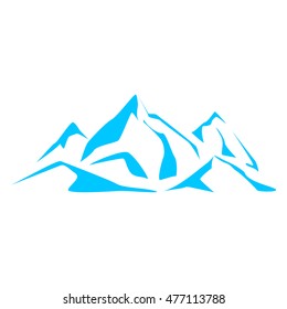 Abstract symbols blue mountains