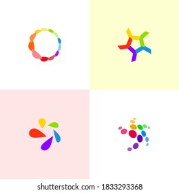 Símbolos abstractos. Elementos aislados en fondo blanco