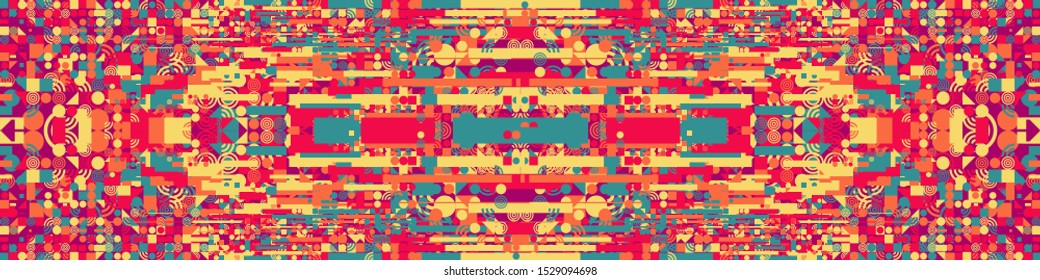 Abstract Symbols Pattern Generative Art background illustration