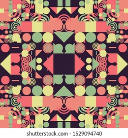 Abstract Symbols Pattern Generative Art background illustration