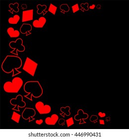 Abstract symbols, playing card icon, black and red symbol