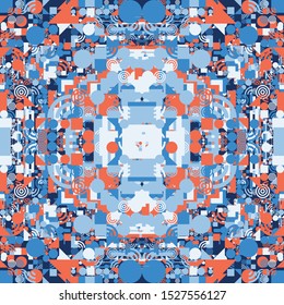 Abstract Symbols Random Distributed Pattern Generative Art background illustration