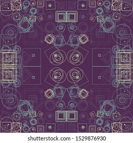 Abstract Symbols Random Distributed Pattern Computational Generative Art background illustration