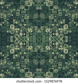 Abstract Symbols Random Distributed Pattern Computational Generative Art background illustration