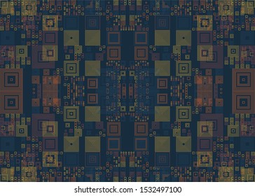 Abstract Symbols Random Distributed Pattern Computational Generative Art background illustration