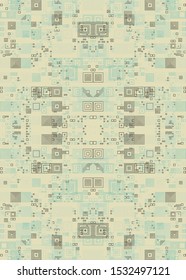 Abstract Symbols Random Distributed Pattern Computational Generative Art background illustration