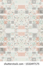 Abstract Symbols Random Distributed Pattern Computational Generative Art background illustration