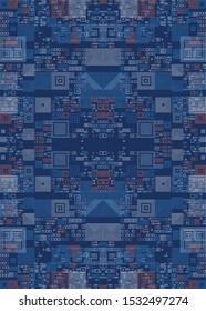 Abstract Symbols Random Distributed Pattern Computational Generative Art background illustration