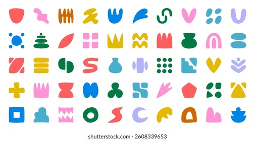 Abstract Symbols Set in Minimalist Design. Perfect for UI Design, Stickers, or Simple Graphic Elements