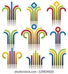 Abstract symbols set, vector.