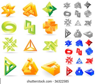 Símbolos abstratos. Ilustração vetorial.