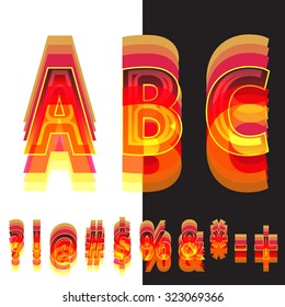 Abstract symbols in warm colors