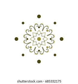 Abstract Symmethrical Round Shape fractal Mandala Like Floral Inspiration Pattern
