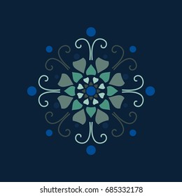 Abstract Symmethrical Round Shape fractal Mandala Like Floral Inspiration Pattern
