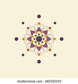 Abstract Symmethrical Round Shape fractal Mandala Like Floral Inspiration Pattern