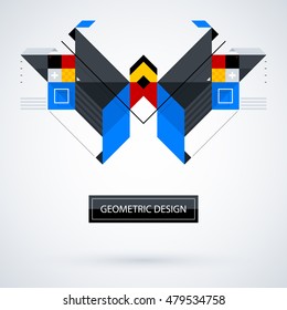 Abstract symmetric design made of geometric shapes. Useful as print, illustration, CD or book cover.