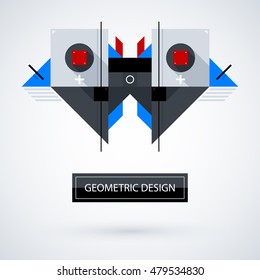 Abstract symmetric design made of geometric shapes. Useful as print, illustration, CD or book cover.