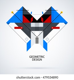 Abstract symmetric design made of geometric shapes. Useful as print, illustration, CD or book cover.
