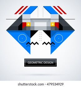 Abstract symmetric design made of geometric shapes. Useful as print, illustration, CD or book cover.