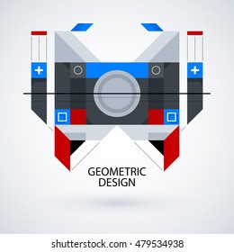 Abstract symmetric design made of geometric shapes. Useful as print, illustration, CD or book cover.