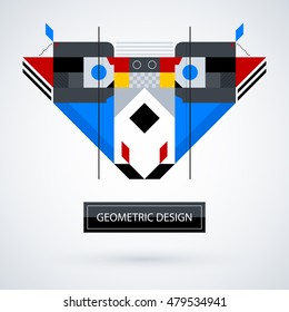 Abstract symmetric design made of geometric shapes. Useful as print, illustration, CD or book cover.