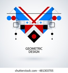Abstract symmetric design made of geometric shapes. Useful as print, illustration, CD or book cover.