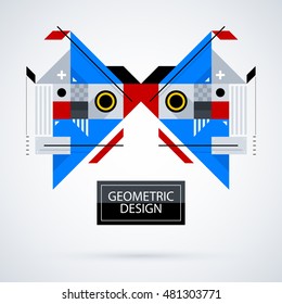 Abstract symmetric design made of geometric shapes. Useful as print, illustration, CD or book cover.