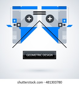 Abstract symmetric design made of geometric shapes. Useful as print, illustration, CD or book cover.