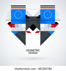 Abstract symmetric design made of geometric shapes. Useful as print, illustration, CD or book cover.