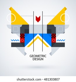 Abstract symmetric design made of geometric shapes. Useful as print, illustration, CD or book cover.