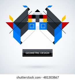Abstract symmetric design made of geometric shapes. Useful as print, illustration, CD or book cover.