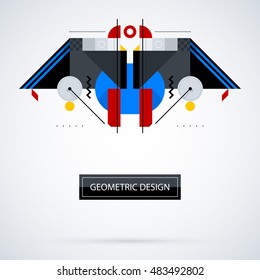 Abstract symmetric design made of geometric shapes. Useful as print, illustration, CD or book cover.