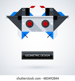 Abstract symmetric design made of geometric shapes. Useful as print, illustration, CD or book cover.