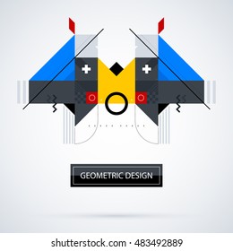 Abstract symmetric design made of geometric shapes. Useful as print, illustration, CD or book cover.