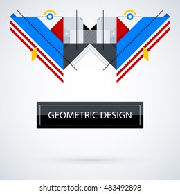 Abstract symmetric design made of geometric shapes. Useful as print, illustration, CD or book cover.