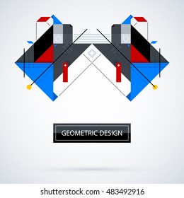 Abstract symmetric design made of geometric shapes. Useful as print, illustration, CD or book cover.