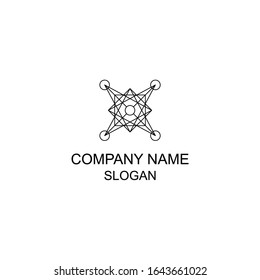 Abstract symmetric geometric logo, with basic shape.