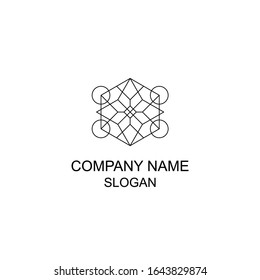 Abstract symmetric geometric logo, with basic shape.