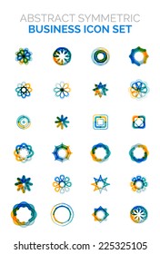 Abstract symmetric geometric shapes, business icon logo mega collection