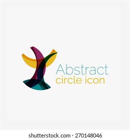 Abstract symmetric geometric shapes, business icon. Vector icon. Green, blue colors