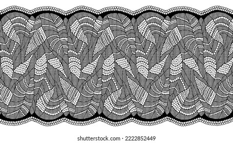 Abstract symmetric leaves pattern sequences lace for design.