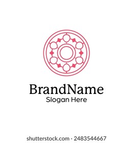 Abstract symmetric Mandala Pattern Logo Design Template