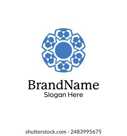 Abstract symmetric Mandala Pattern Logo Design Template