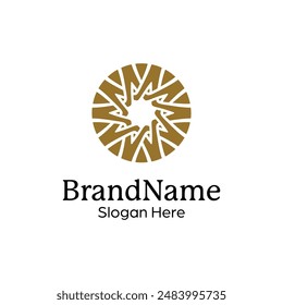 Abstract symmetric Mandala Pattern Logo Design Template